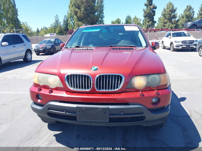 2003 BMW X5 4.4I VIN: 5UXFB33503LH39841 Lot: 40086671