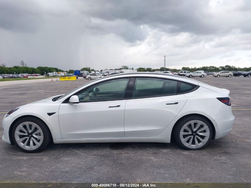 2022 Tesla Model 3 Rear-Wheel Drive VIN: 5YJ3E1EA8NF330466 Lot: 40086710