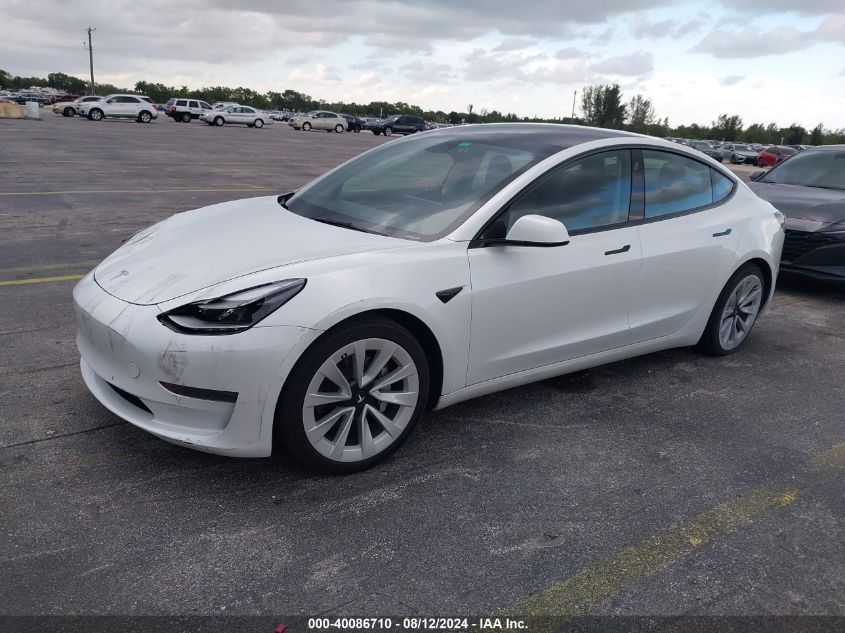 5YJ3E1EA8NF330466 2022 TESLA MODEL 3 - Image 2