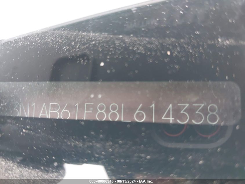 2008 Nissan Sentra 2.0 VIN: 3N1AB61E88L614338 Lot: 40086946