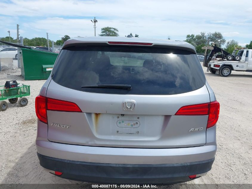 2016 Honda Pilot Ex-L VIN: 5FNYF6H55GB028134 Lot: 40087175