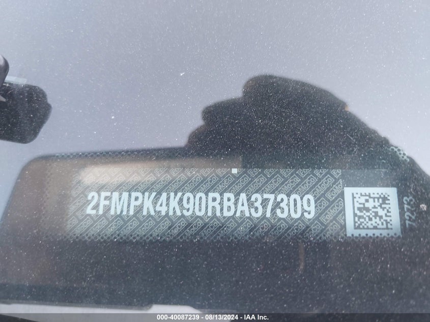 2024 Ford Edge Titanium VIN: 2FMPK4K90RBA37309 Lot: 40087239