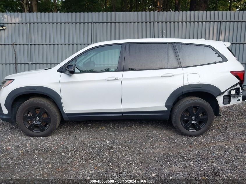 2022 Honda Pilot Awd Trailsport VIN: 5FNYF6H84NB057132 Lot: 40088508