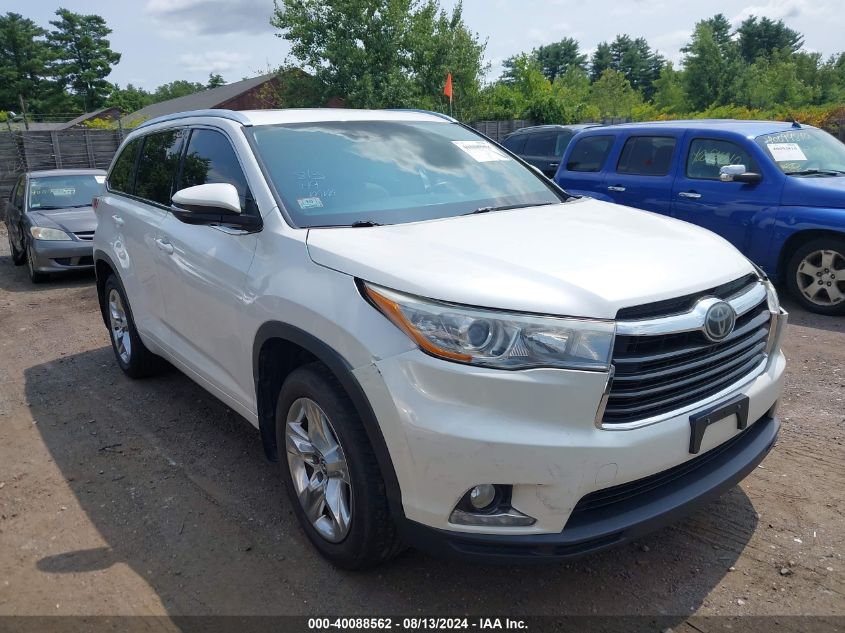 2016 Toyota Highlander Limited V6 VIN: 5TDDKRFH0GS334968 Lot: 40088562