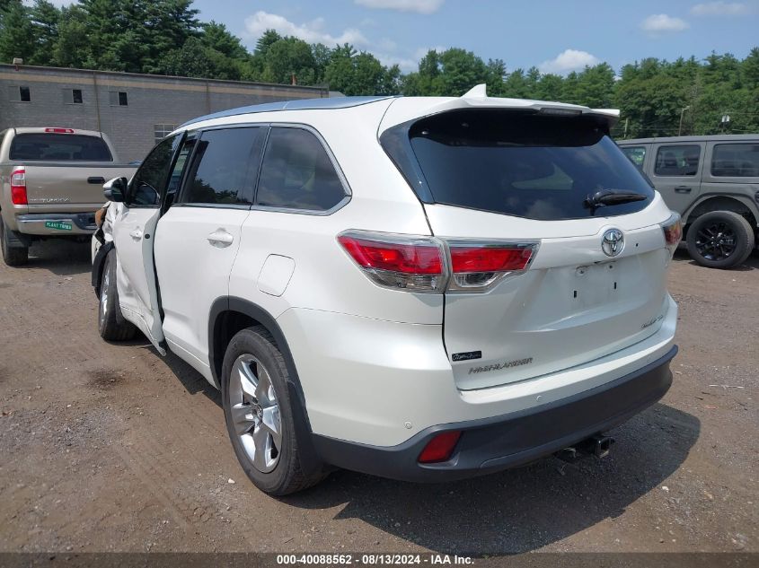 2016 Toyota Highlander Limited V6 VIN: 5TDDKRFH0GS334968 Lot: 40088562