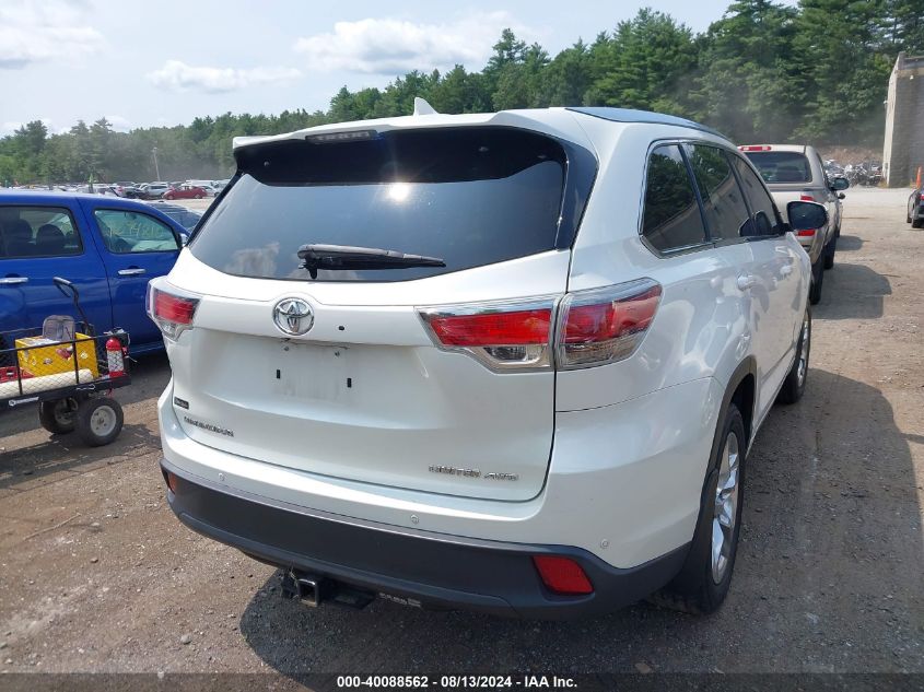 2016 Toyota Highlander Limited V6 VIN: 5TDDKRFH0GS334968 Lot: 40088562