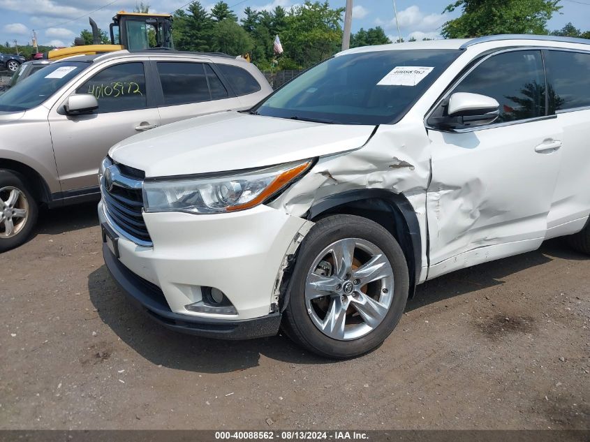 2016 Toyota Highlander Limited V6 VIN: 5TDDKRFH0GS334968 Lot: 40088562