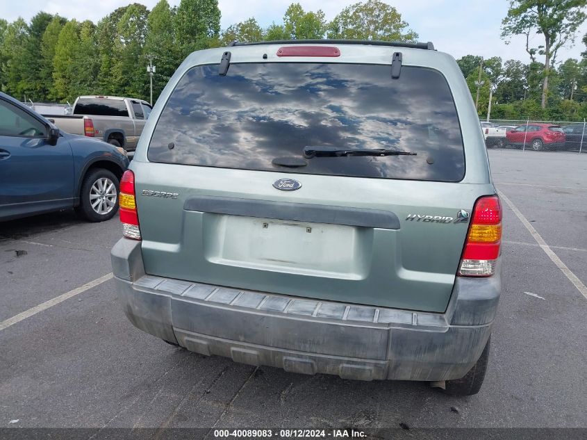 2006 Ford Escape Hybrid VIN: 1FMCU96H96KA20680 Lot: 40089083