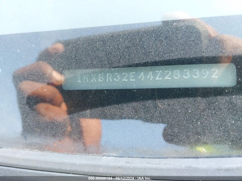 2004 Toyota Corolla Le VIN: 1NXBR32E44Z283392 Lot: 40089184