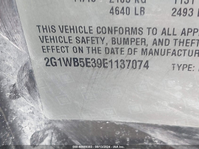 2014 CHEVROLET IMPALA LIMITED LT - 2G1WB5E39E1137074