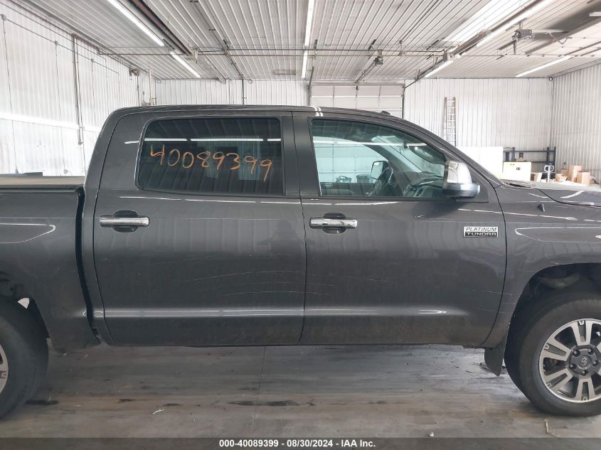 2019 Toyota Tundra Platinum 5.7L V8 VIN: 5TFAY5F15KX796328 Lot: 40089399