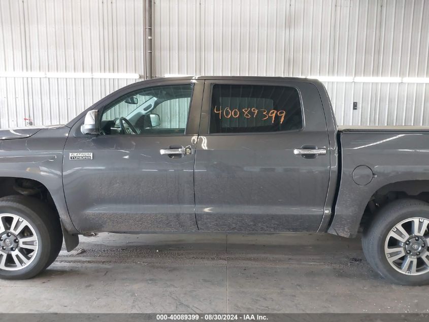 2019 Toyota Tundra Platinum 5.7L V8 VIN: 5TFAY5F15KX796328 Lot: 40089399