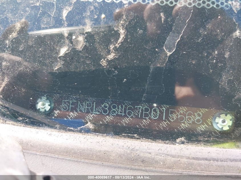 2007 Honda Odyssey Ex VIN: 5FNRL38467B015668 Lot: 40089617