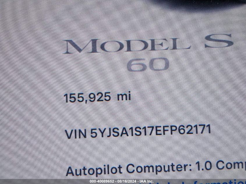 5YJSA1S17EFP62171 2014 Tesla Model S