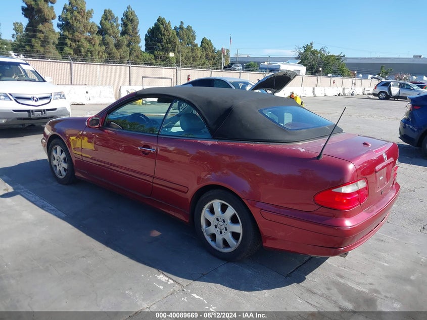 2003 Mercedes-Benz Clk 320 320 VIN: WDBLK65G53T142717 Lot: 40089669