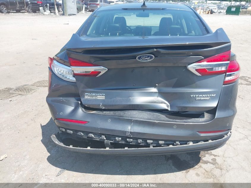 2020 Ford Fusion Hybrid Titanium VIN: 3FA6P0RU7LR256805 Lot: 40090033