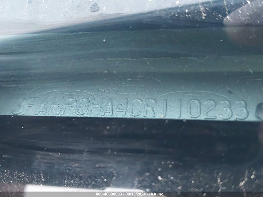 2012 Ford Fusion Se VIN: 3FAHP0HA4CR110233 Lot: 40090593