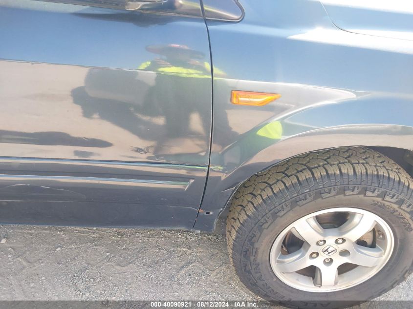 2006 Honda Pilot Ex VIN: 2HKYF18426H508805 Lot: 40090921