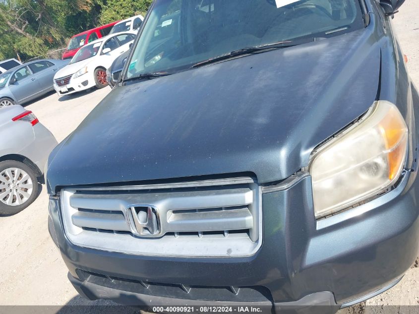 2006 Honda Pilot Ex VIN: 2HKYF18426H508805 Lot: 40090921