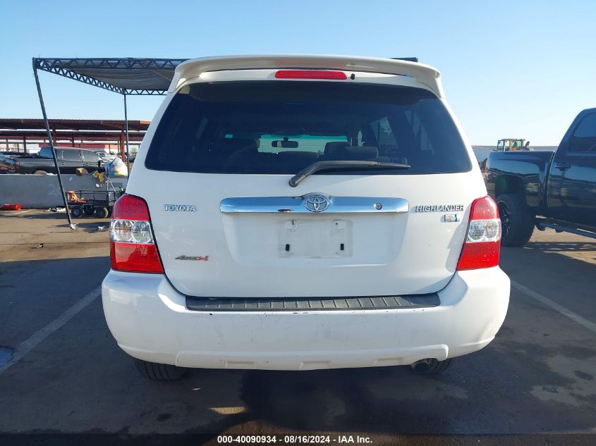 2006 Toyota Highlander Hybrid V6 VIN: JTEEW21A260016342 Lot: 40090934