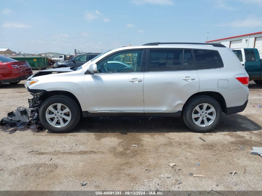 2013 Toyota Highlander Base Plus V6 VIN: 5TDZK3EH6DS132278 Lot: 40091393