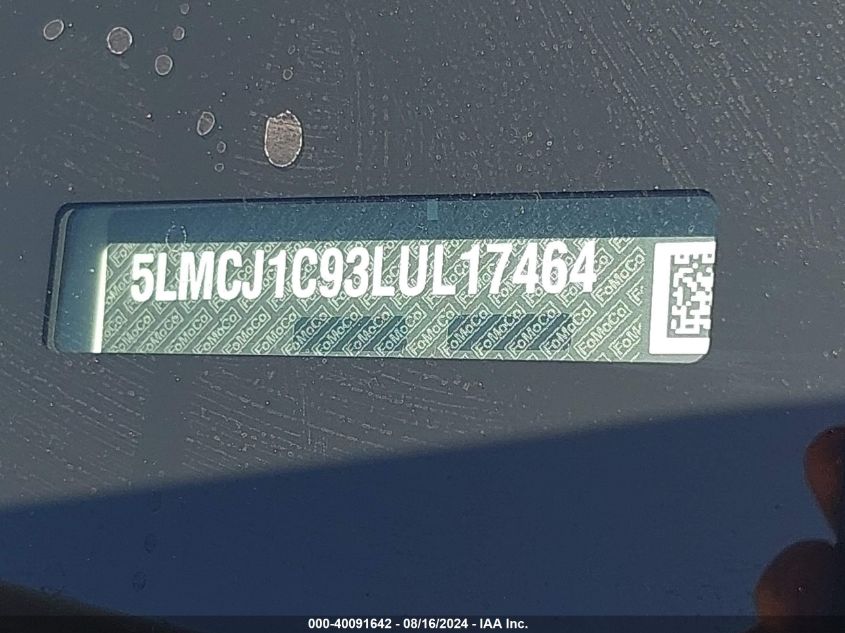 2020 Lincoln Corsair Standard VIN: 5LMCJ1C93LUL17464 Lot: 40091642