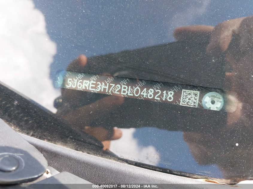 2011 Honda Cr-V Ex-L VIN: 5J6RE3H72BL048218 Lot: 40092017