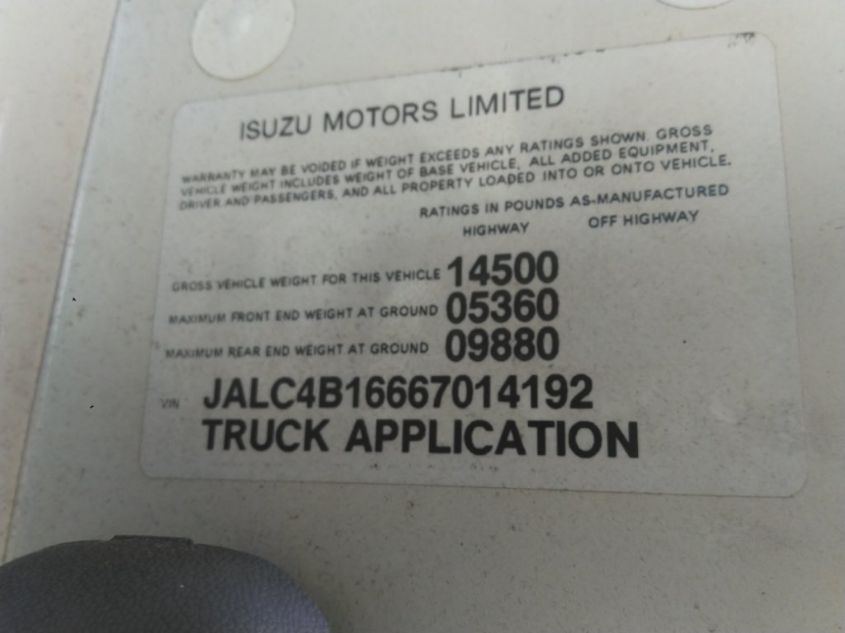 2006 Isuzu W4S042 Npr Hd Reg VIN: JALC4B16667014192 Lot: 40092219