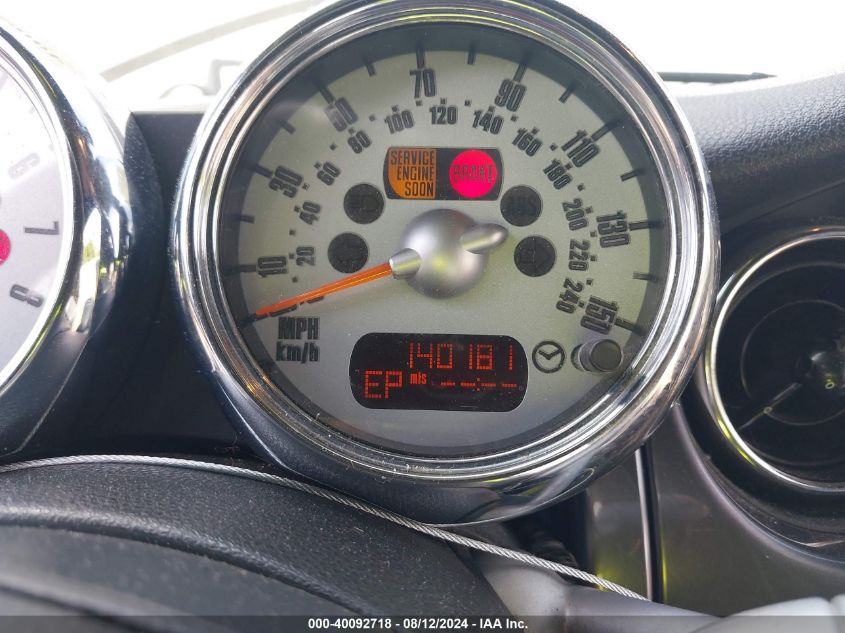 2008 Mini Cooper S S VIN: WMWRH33598TL97272 Lot: 40092718