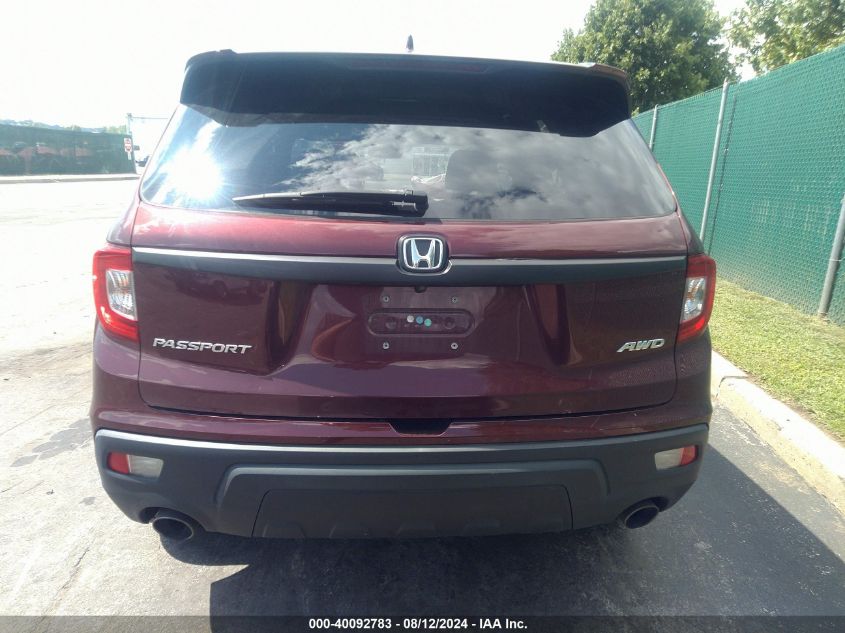 2019 Honda Passport Ex-L VIN: 5FNYF8H52KB029746 Lot: 40092783