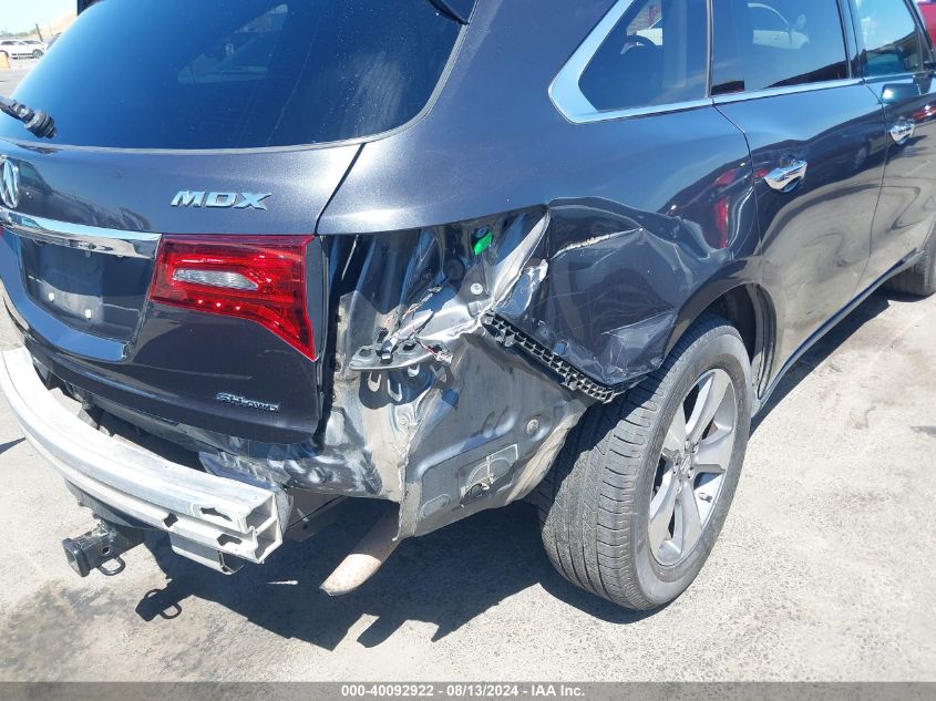 2014 Acura Mdx VIN: 5FRYD4H26EB016618 Lot: 40092922