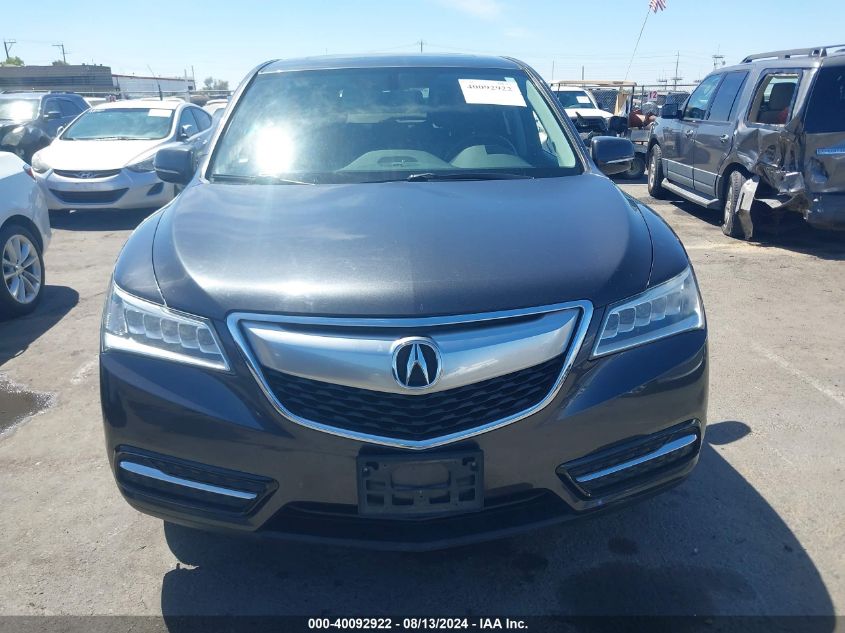 2014 Acura Mdx VIN: 5FRYD4H26EB016618 Lot: 40092922