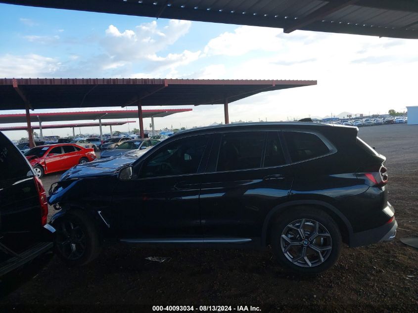 2022 BMW X3 Sdrive30I VIN: 5UX43DP01N9M51395 Lot: 40093034