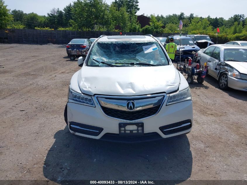 2014 ACURA MDX VIN: 5FRYD4H65EB002826