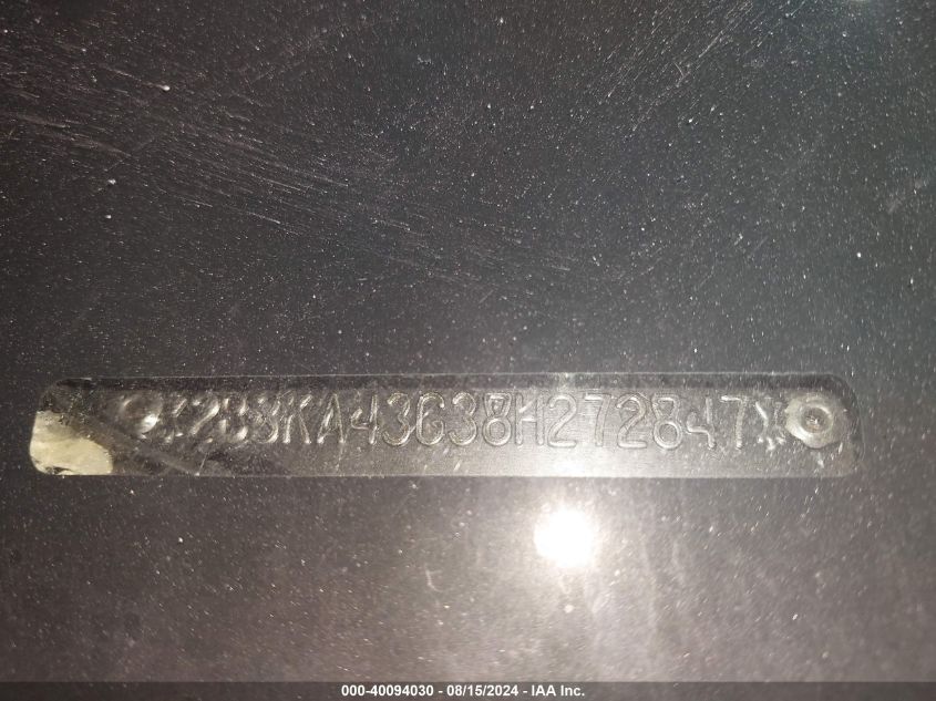 2008 Dodge Charger VIN: 2B3KA43G38H272847 Lot: 40094030