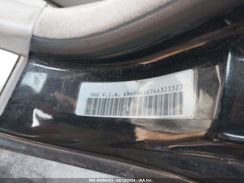 2004 Hyundai Xg350 L VIN: KMHFU45E74A323323 Lot: 40094303