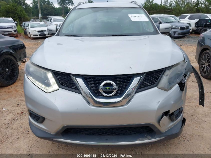 2016 Nissan Rogue Sv VIN: KNMAT2MT5GP619870 Lot: 40094481