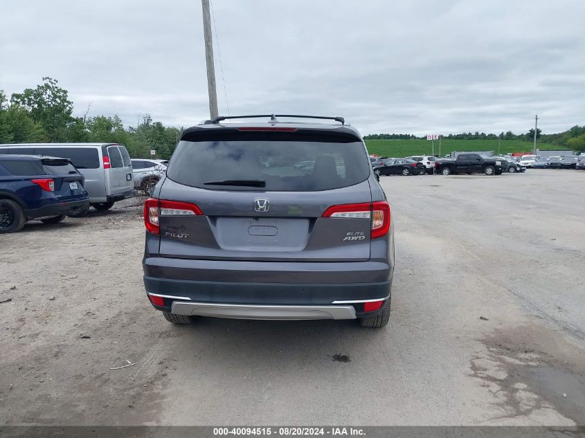 2020 Honda Pilot Awd Elite VIN: 5FNYF6H0XLB025261 Lot: 40094515