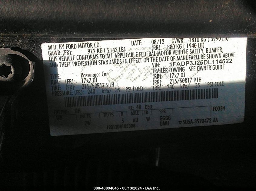 2013 FORD FOCUS TITANIUM - 1FADP3J25DL114522