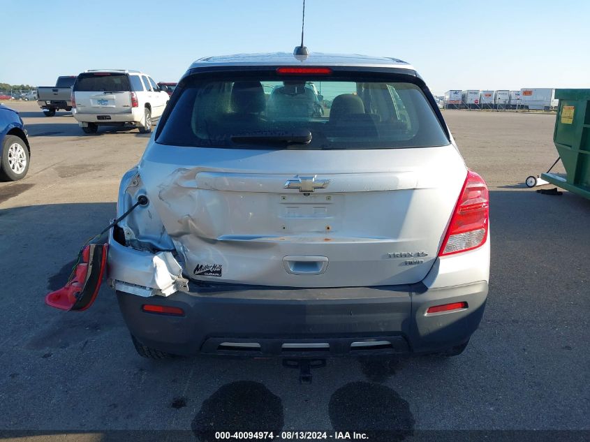 2016 Chevrolet Trax Ls VIN: 3GNCJNSB3GL184327 Lot: 40094974