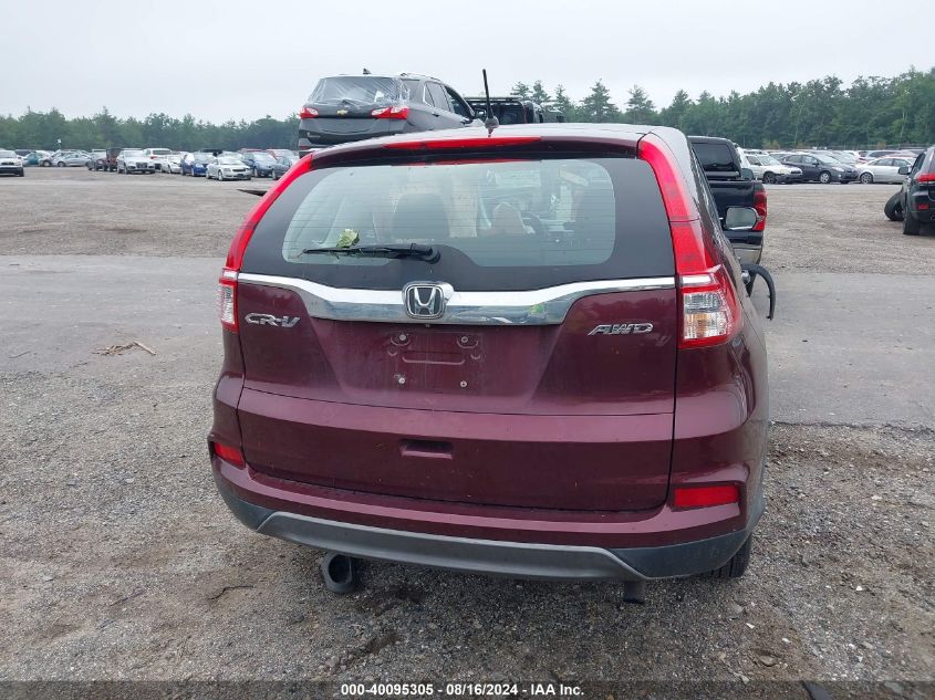 2015 Honda Cr-V Lx VIN: 5J6RM4H35FL002426 Lot: 40095305