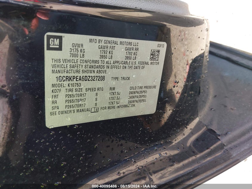 2013 CHEVROLET SILVERADO 1500 WORK TRUCK - 1GCRKPEA6DZ327208