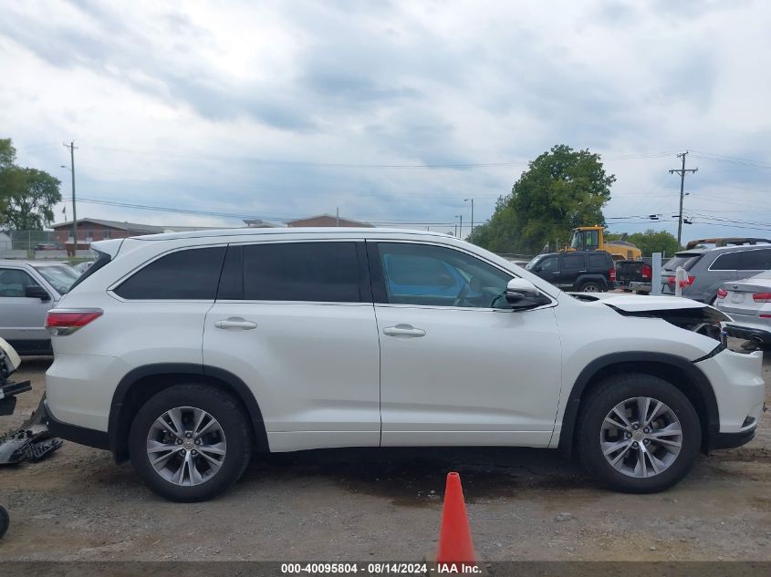 2014 Toyota Highlander Xle V6 VIN: 5TDJKRFH1ES047252 Lot: 40095804