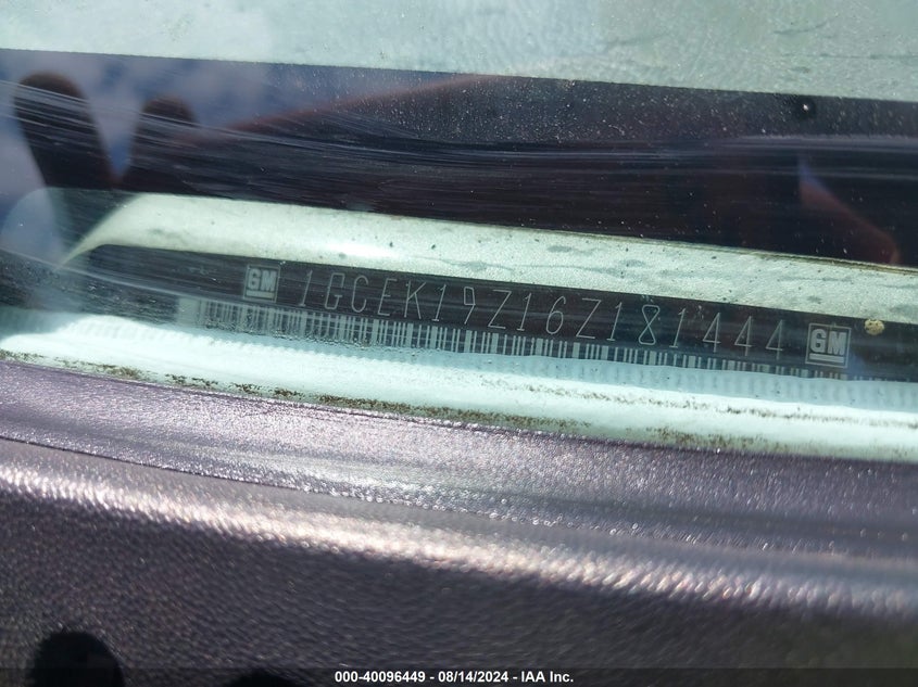 2006 Chevrolet Silverado 1500 Ls/Lt1/Lt2/Lt3/Work Truck VIN: 1GCEK19Z16Z181444 Lot: 40096449