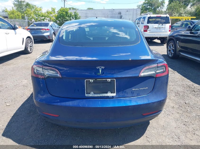 2022 Tesla Model 3 Long Range Dual Motor All-Wheel Drive VIN: 5YJ3E1EB5NF104331 Lot: 40096590