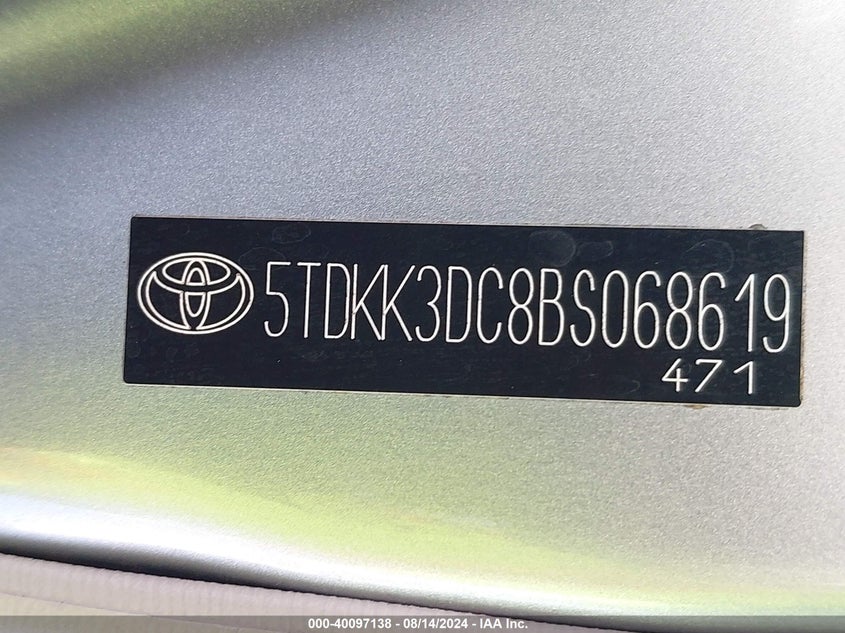 2011 Toyota Sienna Le V6 VIN: 5TDKK3DC8BS068619 Lot: 40097138