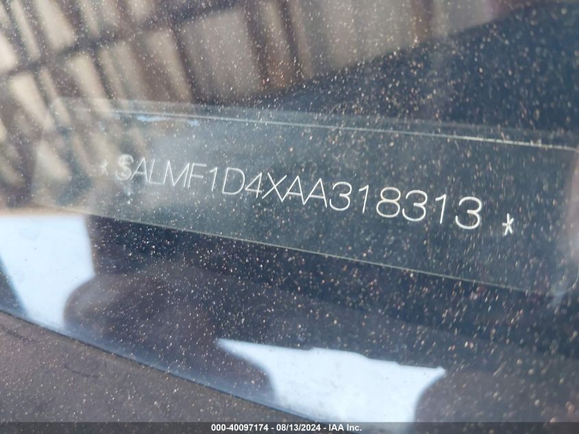 2010 Land Rover Range Rover Hse VIN: SALMF1D4XAA318313 Lot: 40097174