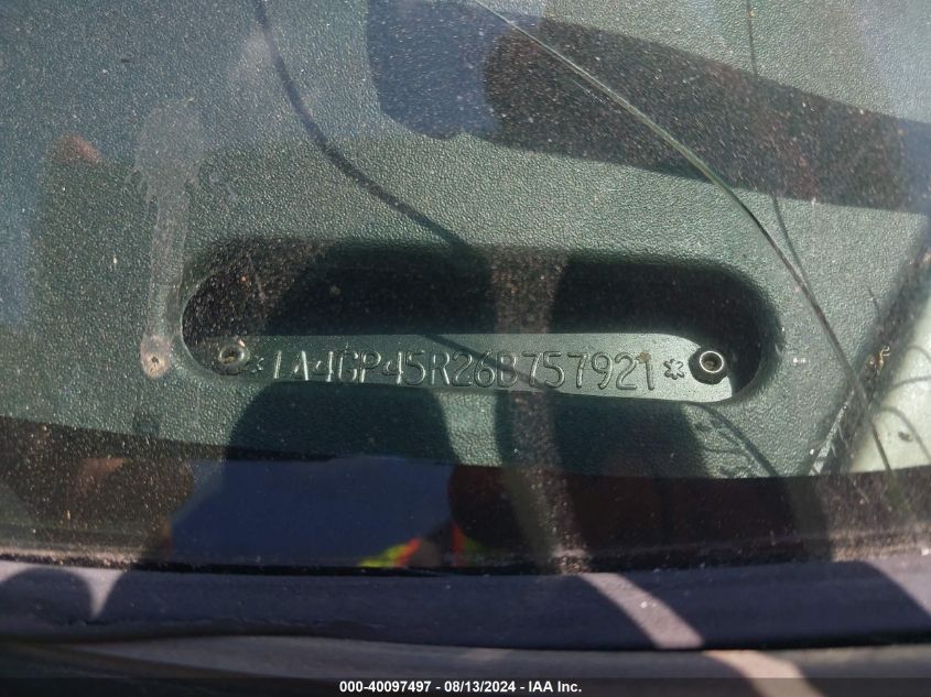 2006 Chrysler Town & Country VIN: 1A4GP45R26B757921 Lot: 40097497