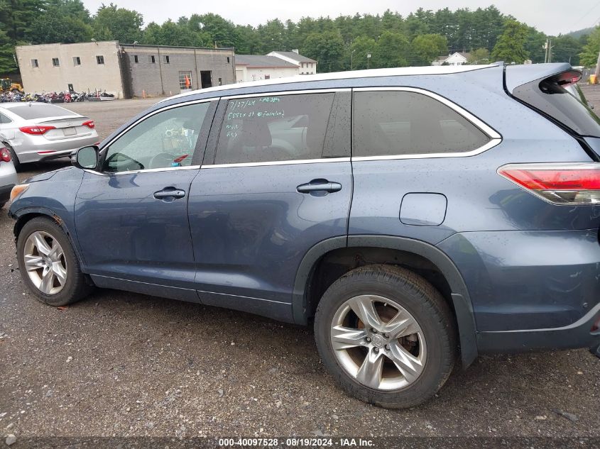 2014 Toyota Highlander Limited Platinum V6 VIN: 5TDDKRFH0ES062936 Lot: 40097528