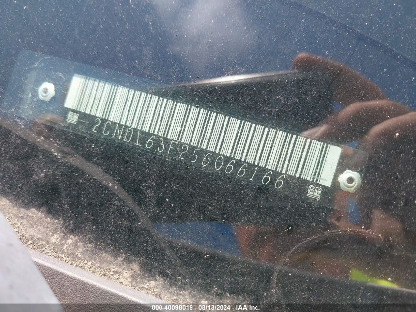 2005 Chevrolet Equinox Lt VIN: 2CNDL63F256066166 Lot: 40098019